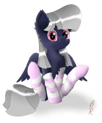 Size: 1500x1800 | Tagged: safe, artist:bloody-roger, oc, oc only, oc:sealed seal, pegasus, pony, clothes, female, mare, simple background, socks, solo, striped socks, transparent background
