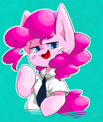 Size: 736x868 | Tagged: safe, artist:temmie720, pinkie pie, earth pony, pony, g4, clothes, female, necktie, shirt, solo