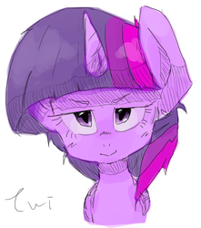 Size: 557x630 | Tagged: safe, artist:temmie720, twilight sparkle, alicorn, pony, g4, female, looking at you, simple background, solo, white background