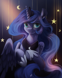 Size: 1526x1927 | Tagged: safe, artist:fluttersheeeee, princess luna, alicorn, pony, g4, crown, female, jewelry, looking at you, mare, regalia, solo