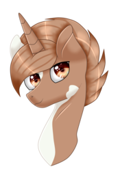 Size: 2360x3376 | Tagged: safe, artist:cindystarlight, oc, oc only, oc:coco, pony, unicorn, bust, high res, male, portrait, simple background, solo, stallion, transparent background