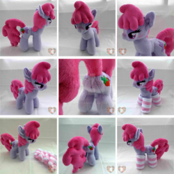 Size: 1600x1600 | Tagged: safe, artist:memes-tyan, berry punch, berryshine, earth pony, pony, g4, clothes, irl, photo, plushie, socks, solo, striped socks