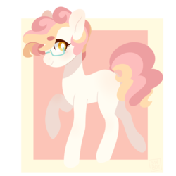Size: 1258x1258 | Tagged: safe, artist:pandemiamichi, oc, oc only, earth pony, pony, female, glasses, mare, parent:pinkie pie, parent:svengallop, solo
