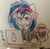 Size: 1280x1245 | Tagged: safe, artist:wonderwaifu, dj pon-3, vinyl scratch, pony, unicorn, g4, coffee, coffee cup, computer, cup, earmuffs, female, laptop computer, lined paper, magic, solo, telekinesis, traditional art