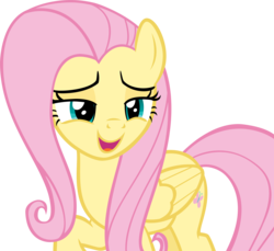 Size: 5177x4748 | Tagged: safe, artist:andoanimalia, fluttershy, pegasus, pony, fake it 'til you make it, g4, absurd resolution, female, open mouth, raised hoof, simple background, solo, transparent background, vector