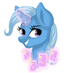 Size: 1181x1181 | Tagged: safe, artist:sweetkllrvane, trixie, pony, unicorn, g4, card, female, magic, mare, simple background, solo, telekinesis, transparent background