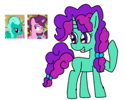 Size: 520x413 | Tagged: safe, artist:徐詩珮, glitter drops, sugar belle, alicorn, pony, unicorn, g4, my little pony: the movie, glittercorn, magical lesbian spawn, next generation, offspring, parent:glitter drops, parent:sugar belle, parents:glitterbelle, ship:glitterbelle, shipping