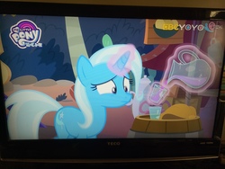 Size: 4160x3120 | Tagged: safe, screencap, trixie, pony, g4, road to friendship, chinese, irl, photo, yoyotv