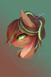 Size: 800x1200 | Tagged: safe, artist:tangomangoes, oc, oc:cocoa dot, bat pony, pony, bat pony oc, bust, green eyes