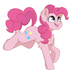 Size: 3507x3529 | Tagged: safe, artist:spoopygander, pinkie pie, earth pony, pony, g4, chest fluff, cute, ear fluff, elbow fluff, female, high res, looking up, mare, outline, running, simple background, smiling, solo, transparent background, unshorn fetlocks