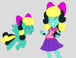 Size: 520x399 | Tagged: safe, artist:徐詩珮, pegasus, pony, equestria girls, g4, my little pony: the movie, base used, equestria girls-ified, eyes closed, magical lesbian spawn, next generation, offspring, parent:glitter drops, parent:songbird serenade, parents:songdrops, singing, smiling
