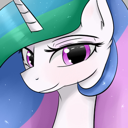 Size: 500x500 | Tagged: safe, artist:dashy21, princess celestia, alicorn, pony, g4, bust, female, looking at you, mare, portrait, smiling, solo