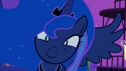 Size: 1024x576 | Tagged: safe, screencap, princess luna, alicorn, pony, g4, luna eclipsed, cute, female, looking at you, lunabetes, mare, smiling