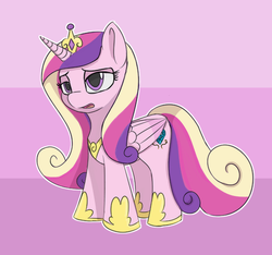 Size: 750x703 | Tagged: safe, artist:treekickerdraws, princess cadance, alicorn, pony, g4, abstract background, female, hoof shoes, mare, open mouth, peytral, regalia, solo