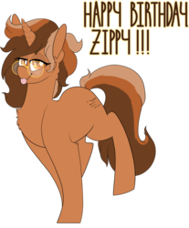 Size: 1280x1548 | Tagged: safe, artist:liefsong, oc, oc:sign, pony, unicorn, :p, cute, gift art, glasses, silly, tongue out, zippysqrl's birthday