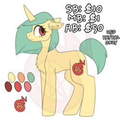 Size: 2000x2000 | Tagged: safe, artist:spoopygander, oc, oc only, pony, unicorn, adoptable, chest fluff, commission, cute, cutie mark, female, high res, looking at you, looking back, mare, reference sheet, solo