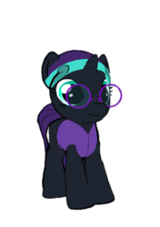 Size: 460x654 | Tagged: safe, artist:flower_blossom, edit, oc, oc only, oc:nyx, alicorn, pony, 3d, 3d model, alicorn oc, clothes, cropped, female, filly, glasses, headband, second life, simple background, solo, transparent background