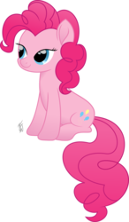 Size: 3339x5727 | Tagged: safe, artist:mlp-scribbles, pinkie pie, earth pony, pony, g4, absurd resolution, female, lidded eyes, movie accurate, simple background, sitting, solo, transparent background, vector