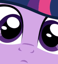 Size: 500x549 | Tagged: safe, derpibooru exclusive, editor:axal-5, starlight glimmer, sunset shimmer, twilight sparkle, alicorn, pony, unicorn, g4, animated, close up series, close-up, cute, extreme close-up, face, female, frown, gif, head tilt, horn, looking at you, mare, stare, wide eyes