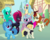 Size: 520x421 | Tagged: safe, artist:徐詩珮, idw, autumn blaze, fizzlepop berrytwist, glitter drops, princess skystar, radiant hope, songbird serenade, spring rain, tempest shadow, classical hippogriff, hippogriff, kirin, g4, my little pony: friendship is magic, my little pony: the movie, sounds of silence, alternate mane six, broken horn, horn, new mane 7, ponyville, tempest shadow's friends