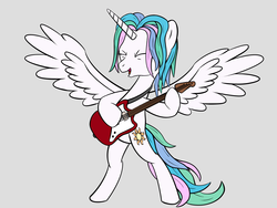 Size: 4000x3000 | Tagged: artist needed, safe, princess celestia, pony, g4, alternate hairstyle, guitar