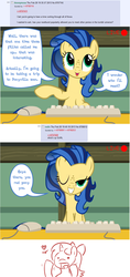 Size: 800x1697 | Tagged: dead source, safe, artist:flash equestria photography, artist:redintravenous, oc, oc:milky way, oc:red ribbon, earth pony, pony, unicorn, milkmare of trottingham, 4chan, ask, computer mouse, female, keyboard, mare, tumblr