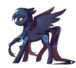 Size: 1800x1600 | Tagged: safe, artist:rocy canvas, oc, oc only, oc:derelict heartmoon horizon, pegasus, pony, umbreon, 2019 community collab, derpibooru community collaboration, pokémon, simple background, solo, transparent background