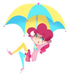 Size: 667x737 | Tagged: safe, artist:habijob, pinkie pie, human, g4, converse, female, humanized, shoes, simple background, sneakers, solo, transparent background, umbrella