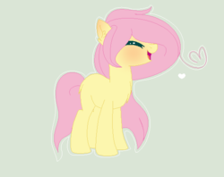 Size: 547x433 | Tagged: safe, artist:theflowercrownqueen, fluttershy, pony, g4, base used, blushing, eyes closed, female, fluffy, green background, missing cutie mark, simple background, solo, wingless