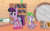 Size: 2000x1229 | Tagged: safe, artist:trackheadtherobopony, spike, twilight sparkle, dragon, gynoid, pony, robot, robot pony, unicorn, g4, alicornification, crate, female, golden oaks library, kanji, robot dragon, roboticization, server, signature, smiling, spikebot, sun, text, twibot, upgrade, wings