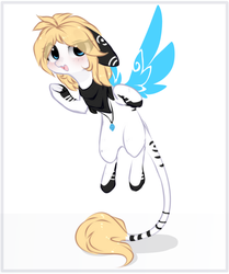 Size: 888x1064 | Tagged: safe, artist:php146, oc, oc only, oc:harumi, pegasus, pony, chibi, fangs, female, floppy ears, jewelry, leonine tail, mare, necklace, simple background, solo, white background