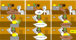 Size: 2681x1417 | Tagged: safe, artist:closingrain, artist:mellowbomb, oc, oc only, oc:doctor dextor wise, oc:winter mint, pony, comic:calamity fateful, 1000 hours in ms paint, comic, dialogue