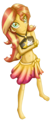 Size: 1544x3616 | Tagged: safe, artist:artemis-polara, sunset shimmer, equestria girls, equestria girls specials, g4, my little pony equestria girls: better together, my little pony equestria girls: forgotten friendship, barefoot, belly button, bikini, bikini top, clothes, feet, female, sarong, simple background, solo, summer sunset, swimsuit, transparent background