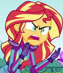 Size: 759x873 | Tagged: safe, screencap, sunset shimmer, equestria girls, g4, my little pony equestria girls: friendship games, angry, animation error, exploitable, exploitable meme, female, image macro, meme, shrunken pupils, solo, sunset is not willing to learn, template, when you see it