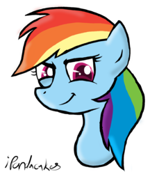 Size: 1024x1186 | Tagged: safe, artist:ipandacakes, rainbow dash, pony, g4, bust, female, portrait, simple background, solo, transparent background
