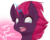 Size: 802x637 | Tagged: safe, artist:teranen, fizzlepop berrytwist, tempest shadow, pony, unicorn, g4, my little pony: the movie, broken horn, bust, colored pupils, derp, dialogue, eye scar, female, horn, insanity, open mouth, open up your *very* eyes, open up your eyes, scar, simple background, solo, sparking horn, transparent background, wall eyed