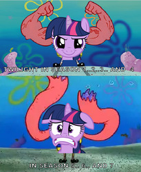 Size: 792x966 | Tagged: safe, edit, edited screencap, screencap, twilight sparkle, alicorn, pony, g4, drama, meme, musclebob buffpants, muscles, op is a duck, op is trying to start shit, spongebob squarepants, twilight muscle, twilight sparkle (alicorn)