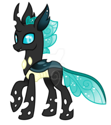 Size: 1024x1160 | Tagged: dead source, safe, artist:dyana-starnight, oc, oc only, changedling, changeling, hybrid, simple background, solo, transparent background, watermark
