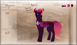 Size: 1280x746 | Tagged: safe, artist:ladypipen, oc, oc only, changedling, changeling, changepony, hybrid, interspecies offspring, offspring, parent:pharynx, parent:tempest shadow, parents:tempynx, solo