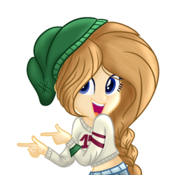 Size: 1000x1000 | Tagged: safe, artist:xxmelody-scribblexx, oc, oc only, oc:heart catcher, equestria girls, g4, base used, beanie, clothes, hat, simple background, solo, sweater, transparent background
