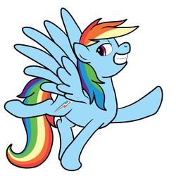 Size: 2000x2000 | Tagged: safe, artist:bennimarru, rainbow dash, pegasus, pony, g4, female, flat colors, high res, legs in air, mare, pose, simple background, smiling, solo, white background