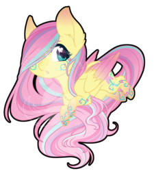 Size: 750x832 | Tagged: safe, artist:fuyusfox, fluttershy, pegasus, pony, g4, cute, female, looking at you, mare, rainbow power, shyabetes, simple background, solo, transparent background, wings
