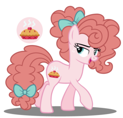 Size: 2607x2499 | Tagged: safe, artist:strawberry-spritz, oc, oc only, oc:rhubarb pie, earth pony, pony, alternate universe, bow, female, hair bow, high res, magical lesbian spawn, mare, offspring, parent swap au, parent:cloudy quartz, parent:pear butter, parents:pearquartz, simple background, solo, tail bow, transparent background