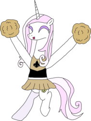 Size: 1824x2413 | Tagged: safe, alternate version, artist:supahdonarudo, derpibooru exclusive, fleur-de-lis, pony, unicorn, series:fleurbuary, g4, american football, bottomless, cheerleader, cheerleader outfit, clothes, featureless crotch, female, jumping, mare, new orleans saints, nfl, pom pom, simple background, solo, sports bra, transparent background
