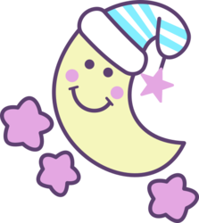 Size: 500x561 | Tagged: safe, artist:anscathmarcach, bright night (g3), g3, crescent moon, cutie mark, cutie mark only, hat, moon, nightcap, no pony, simple background, stars, transparent background