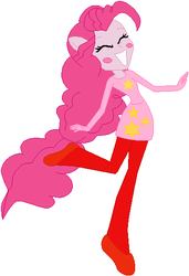 Size: 379x555 | Tagged: safe, artist:selenaede, artist:user15432, pinkie pie, human, equestria girls, g4, barely eqg related, base used, blushing, clothes, cosplay, costume, crossover, kirby, kirby (series), kirby pie, nintendo, pink, ponied up, pony ears, shoes, solo, super smash bros.