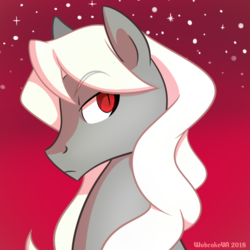 Size: 800x800 | Tagged: dead source, safe, artist:wubcakeva, oc, oc only, oc:dracula, pony, vampire, vampony, bust, dracula, male, ponified, portrait, red eyes, red sky, solo
