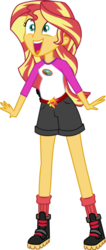 Size: 254x600 | Tagged: safe, edit, sunset shimmer, comic:a new change, equestria girls, g4, my little pony equestria girls: legend of everfree, boots, camp everfree outfits, female, pregnant, pregnant edit, pregnant equestria girls, shoes, simple background, solo, teen pregnancy, transparent background