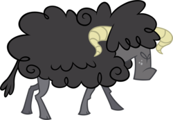 Size: 4324x3000 | Tagged: safe, artist:timeimpact, sheep, dragon quest, g4, .psd available, black sheep, cloven hooves, hair over eyes, male, ram, resource, simple background, solo, transparent background, vector