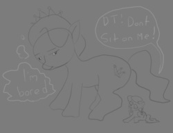 Size: 823x637 | Tagged: safe, artist:anonymous, diamond tiara, silver spoon, g4, butt, macro, plot, size difference